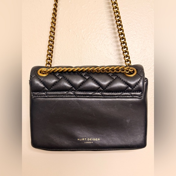 Kurt Geiger Black Mini Kensington Eagle Head Quilted Crossbody Shoulder Bag - Picture 6 of 16